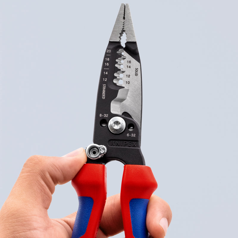 KNIPEX 13 72 8 WireStripper Multifunction Electrician Pliers American style with multi-component grips black atramentized 200 mm