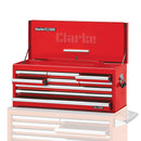 Clarke 7639011 CBB309DFC Large 9 Drawer Tool Chest with Front Cover - Red