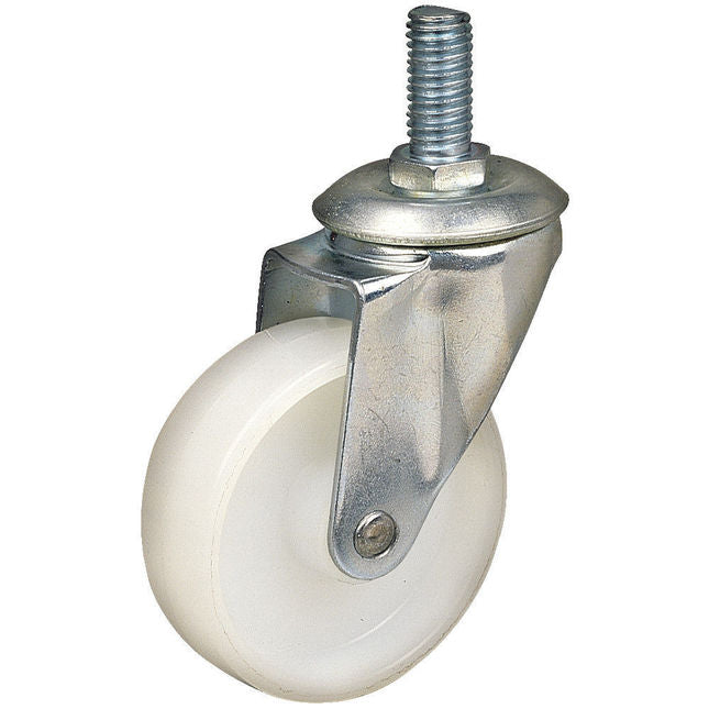 Clarke 4200268 ML309W-A 75mm White Nylon Threaded Stem Swivel Castor