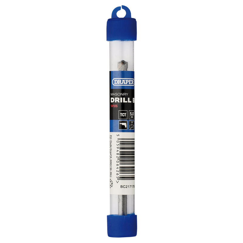 Draper 14105 TCT Masonry Drill Bit, 5.0 x 85mm
