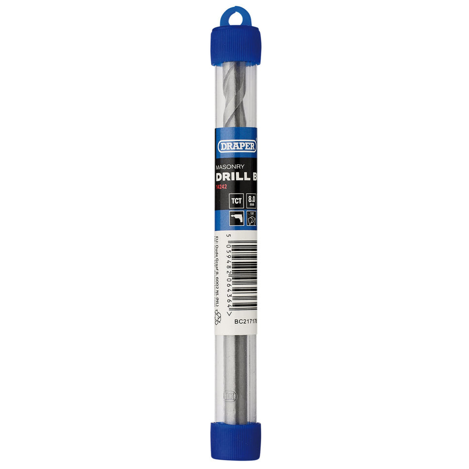 Draper 14242 TCT Masonry Drill Bit, 8.0 x 120mm