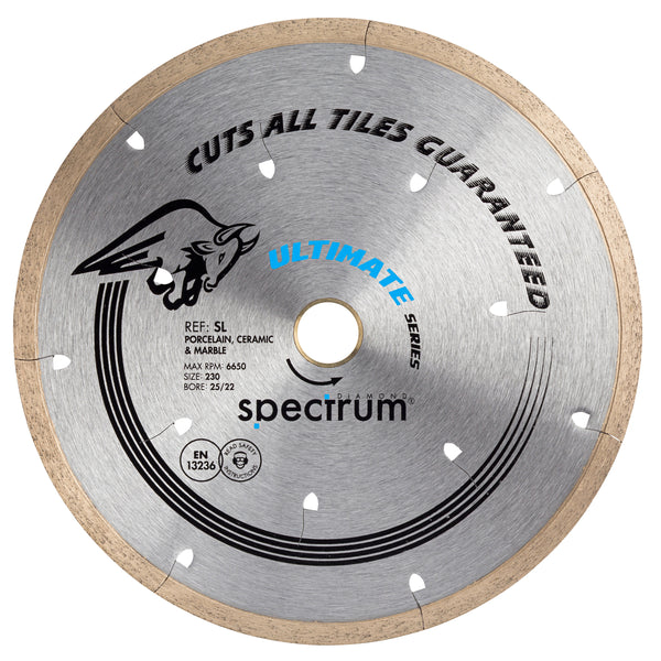 OX Tools OX-SL230/25/22 Spectrum Ultimate Dia Blade - All Tiles Guaranteed - 230/25.4/22.23mm