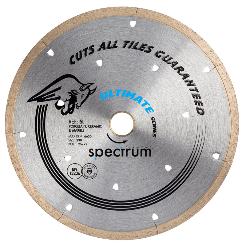 OX Tools OX-SL230/25/22 Spectrum Ultimate Dia Blade - All Tiles Guaranteed - 230/25.4/22.23mm