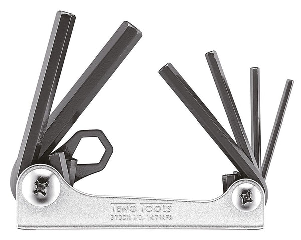 Teng Tools 1471AFA Hex Key Set Folding AF 6 Pieces 1/8" to 3/8"