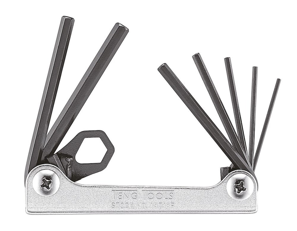 Teng Tools 1471AF Hex Key Set Folding AF 7 Pieces 1/16" to 7/32"