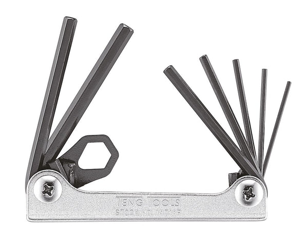 Teng Tools 1471AF Hex Key Set Folding AF 7 Pieces 1/16" to 7/32"