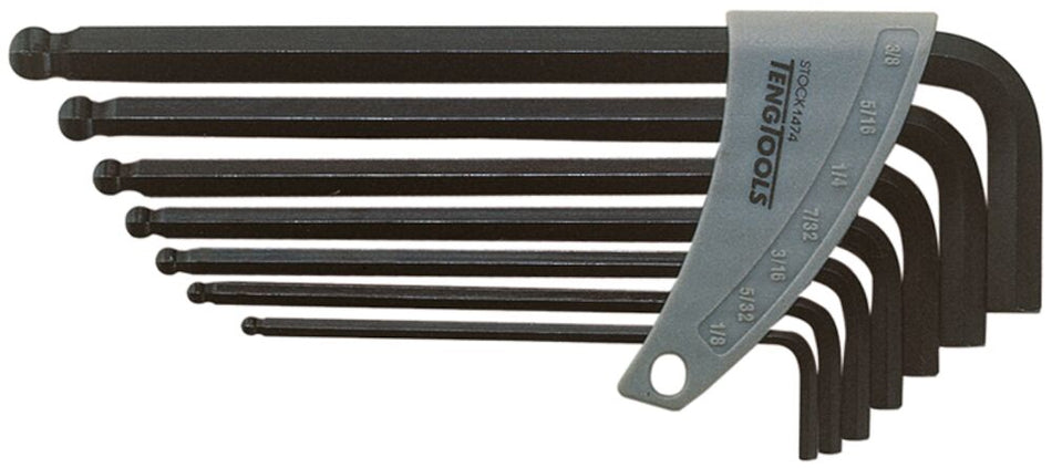 Teng Tools 1474 Hex Key Set AF Ball Point 7 Piece Set