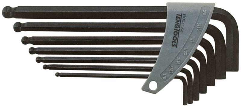 Teng Tools 1474 Hex Key Set AF Ball Point 7 Piece Set