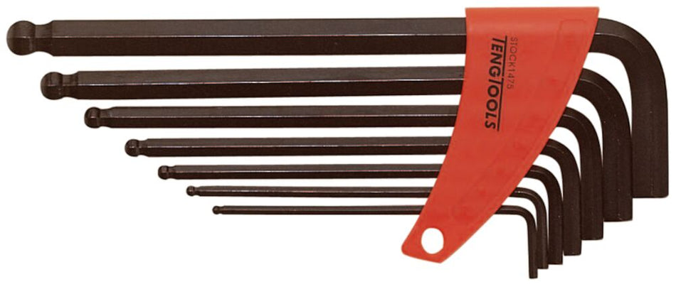 Teng Tools 1475 Hex Key Set MM Ball Point 7 Piece Set