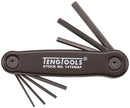 Teng Tools 1476NAF Hex Key Set Folding AF 7 Pieces 1/16" - 7/32" Aluminium Case