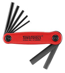 Teng Tools 1476NMM1 Hex Key Set Folding MM 7 Pieces 2.5 to 10mm Aluminium Case