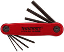 Teng Tools 1476NMM Hex Key Set Folding MM 7 Pieces 1.5 to 6mm Aluminium Case