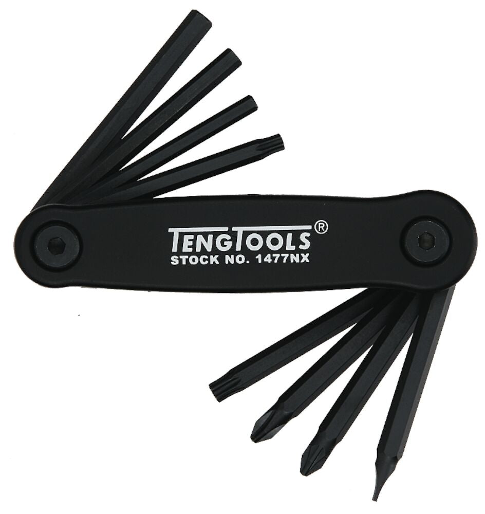 Teng Tools 1477NX Assorted Key Case 8 Pieces Aluminium Case