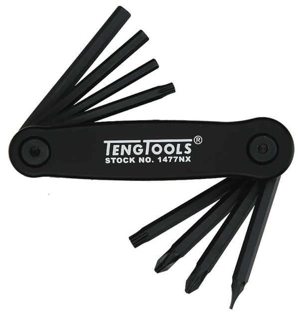 Teng Tools 1477NX Assorted Key Case 8 Pieces Aluminium Case