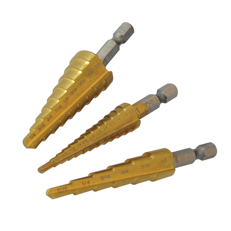 Silverline 151206 Titanium-Coated HSS Step Drill Set 3pce