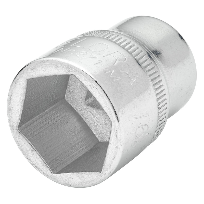 DRAPER 15233 Elora Hexagon Socket, 3/8" Sq. Dr., 16mm