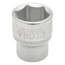 DRAPER 15234 Elora Hexagon Socket, 3/8" Sq. Dr., 17mm