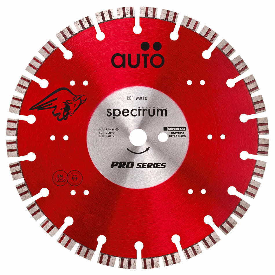 OX Tools OX-MX10-300/20 Spectrum Pro Laser Turbo Universal Diamond Blade - 300/20mm