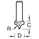 Trend Tools 16/4X1/4TC Ovolo Panel Veining Cutter 7.5Mm Radius