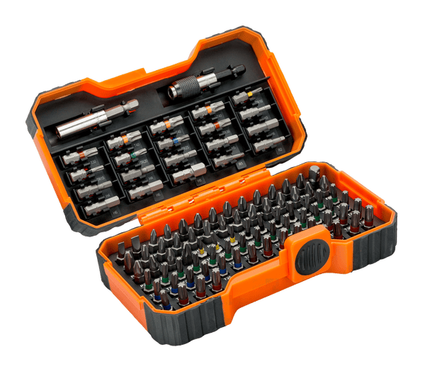 Bahco 59/S100BC 1/4" Bit Set for Slotted/Phillips/Pozidriv/Hex/ TORX®/TORX® Tamper/Robertson Screw - 100 Pcs
