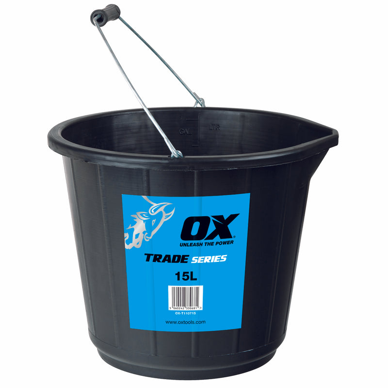 OX Tools OX-T110715 Trade 15L Black Bucket