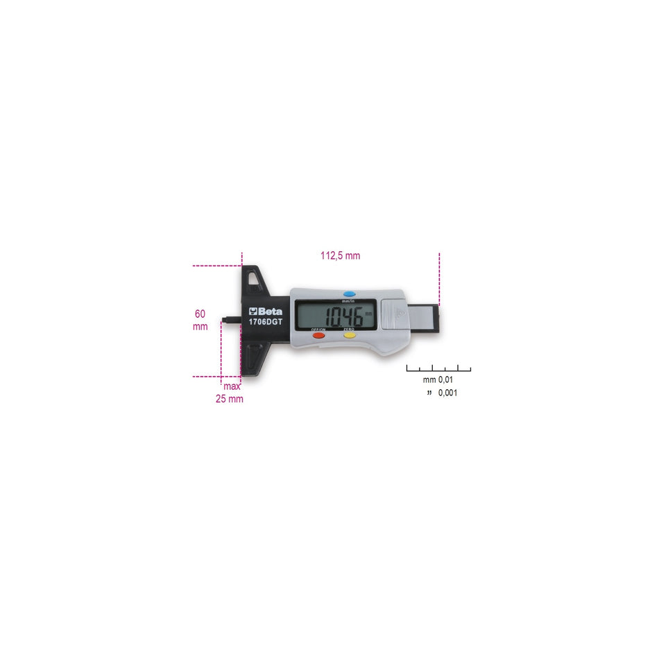 BETA 17060011 1706DGT-DIGITAL DEPTH GAUGE TYRE THREADS