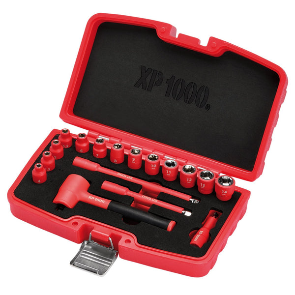 Draper 18115 XP1000¨ VDE Metric Socket Set, 1/4" Sq. Dr. (17 Piece)