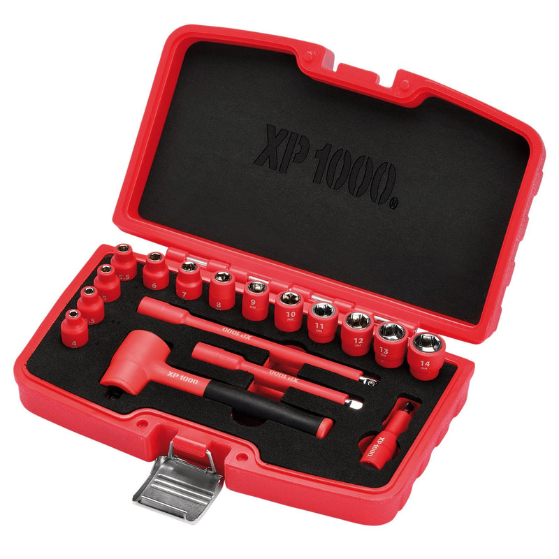 Draper 18115 XP1000¨ VDE Metric Socket Set, 1/4" Sq. Dr. (17 Piece)