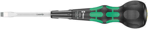 Wera 05007900001 1834 Kraftform Ball-Grip Slotted screwdriverworkshop blade, 1 x 6 x 100 mm