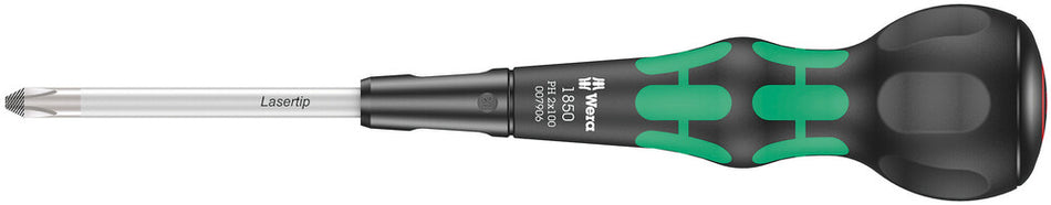 Wera 05007906001 1850 PH Kraftform Ball-Grip Phillips-head screwdriver, PH 2 x 100 mm