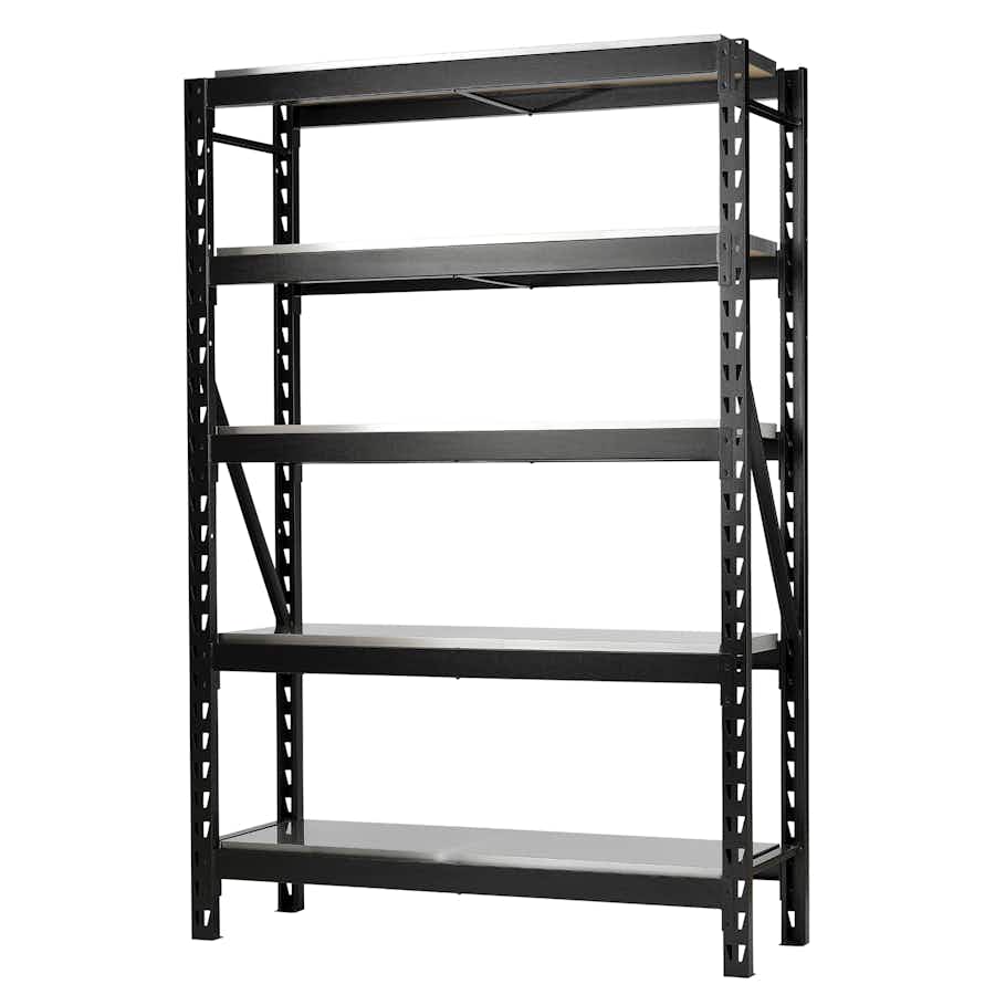 BUNKER® 27999 22 Piece Modular 5 Tier Racking with Stainless Steel Shelving, 1500mm