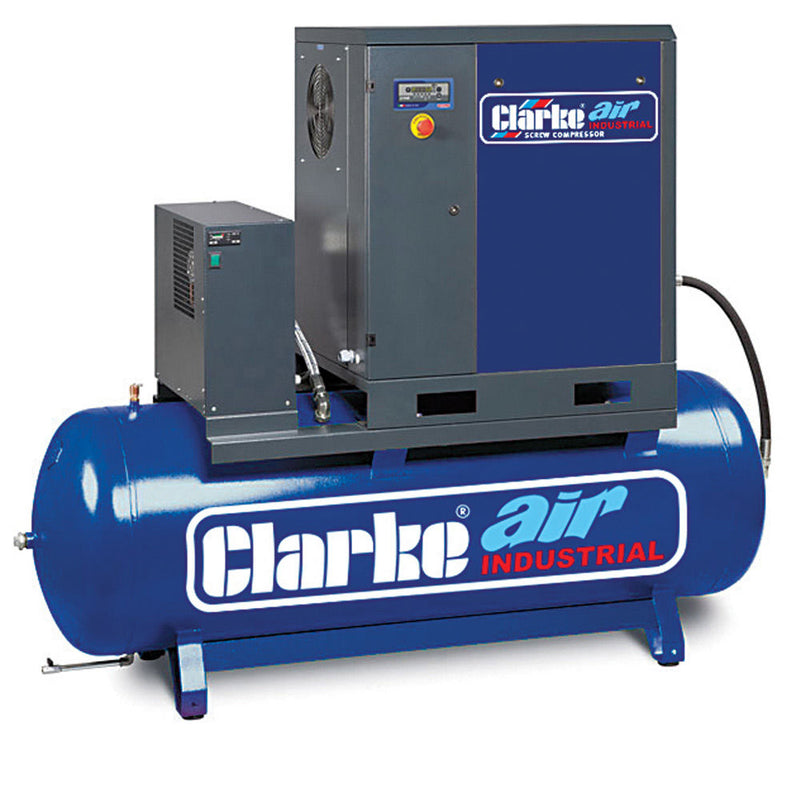 Clarke 2456585 CXR15RD 53cfm 270 Litre 15HP Industrial Screw Compressor with Air Receiver & Dryer (400V)