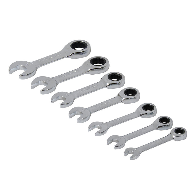 Silverline 199916 Stubby Ratchet Spanner Set 7pce