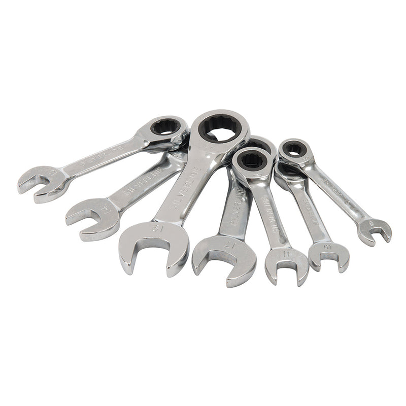 Silverline 199916 Stubby Ratchet Spanner Set 7pce
