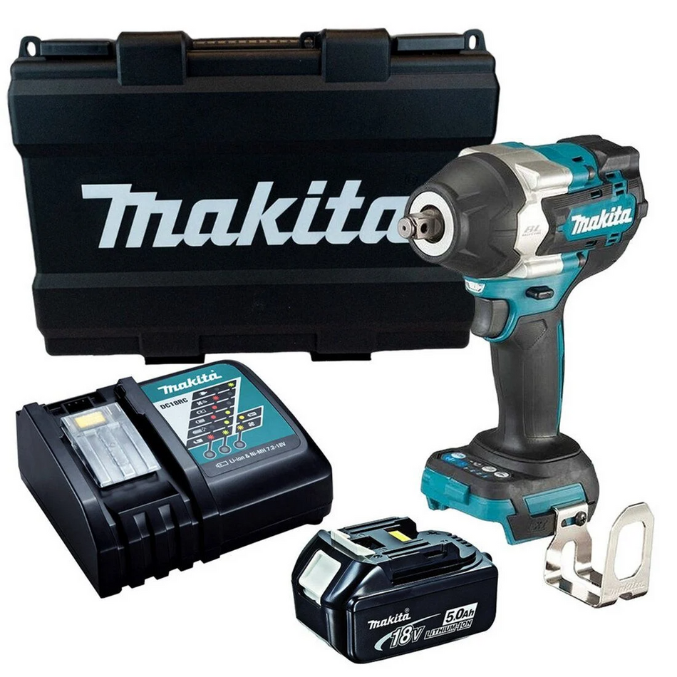 Makita DTW700RT 18v LXT Brushless 1/2" Impact Wrench with 1x 5.0Ah Battery & Charger