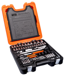 Bahco S108 1/4" and 1/2" Square Drive Socket Set with Combination Spanner Set/Socket Drivers