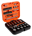 Bahco S51MC3H 3/8" Square Drive Standard & Deep Socket Set with Metric Hex Profile & 1/4" Bits - 51 Pcs