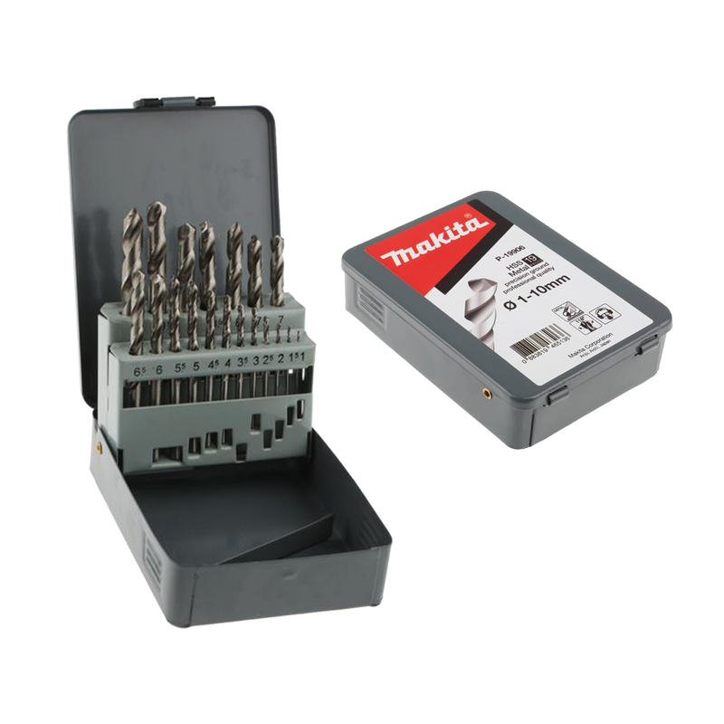 Makita P-19906 19 Piece Groundpoint HSS TiN Metal Steel Drill Bit Set 1 - 10mm