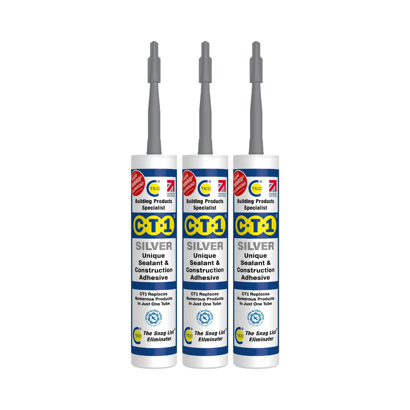 CT1 Silver Sealant & Adhesive Tribrid Multi-purpose Sealant, 290ml 1/2/3/6/12 Pack