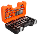 Bahco S560MH 1/4" & 1/2" Square Drive Socket Set with Metric Bi-Hex Profile & Ratchet - 56 Pcs