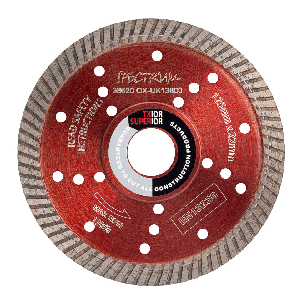 OX Tools OX-TX10R-125/22 Spectrum Superior Turbo Dia Blade - Multi-Steel - 125/22.23mm