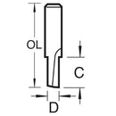 Trend Tools 2/01X1/4TC Single Flute Cutter 1.5Mm Diameter