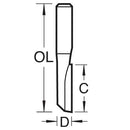 Trend Tools C034AX1/4TC Single Flute 2.0Mm Diameter