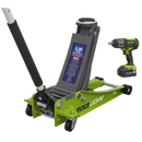 Sealey 2001LEHVCOMBO 2.2 Tonne Trolley Jack & 18V Cordless Impact Wrench - Green