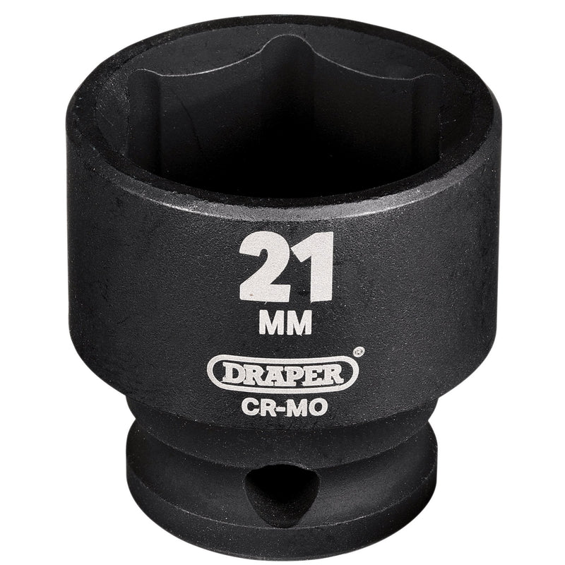 Draper 20169 Draper HI-TORQ Metric Impact Socket, 3/8" Sq. Dr., 21mm