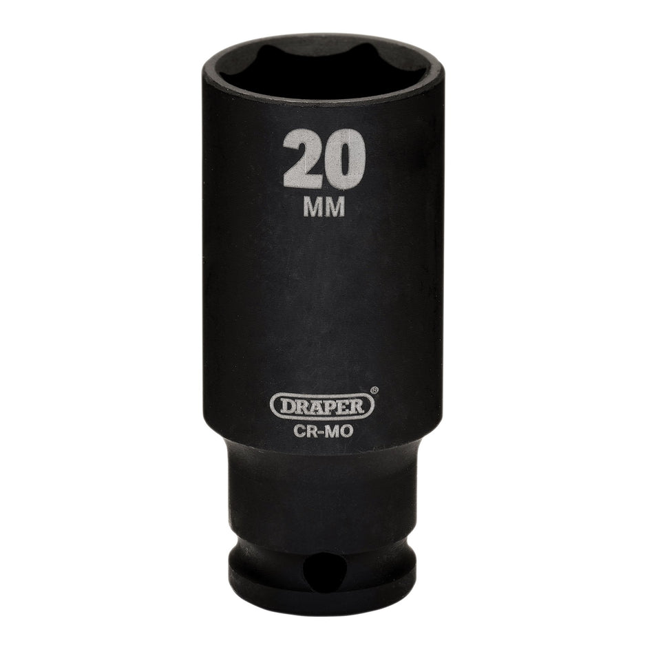 Draper 20176 Draper HI-TORQ Metric Deep Impact Socket, 3/8" Sq. Dr., 20mm
