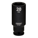 Draper 20176 Draper HI-TORQ Metric Deep Impact Socket, 3/8" Sq. Dr., 20mm