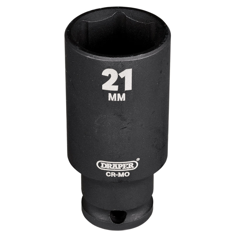 Draper 20177 Draper HI-TORQ Metric Deep Impact Socket, 3/8" Sq. Dr., 21mm