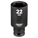 Draper 20180 Draper HI-TORQ Metric Deep Impact Socket, 3/8" Sq. Dr., 22mm