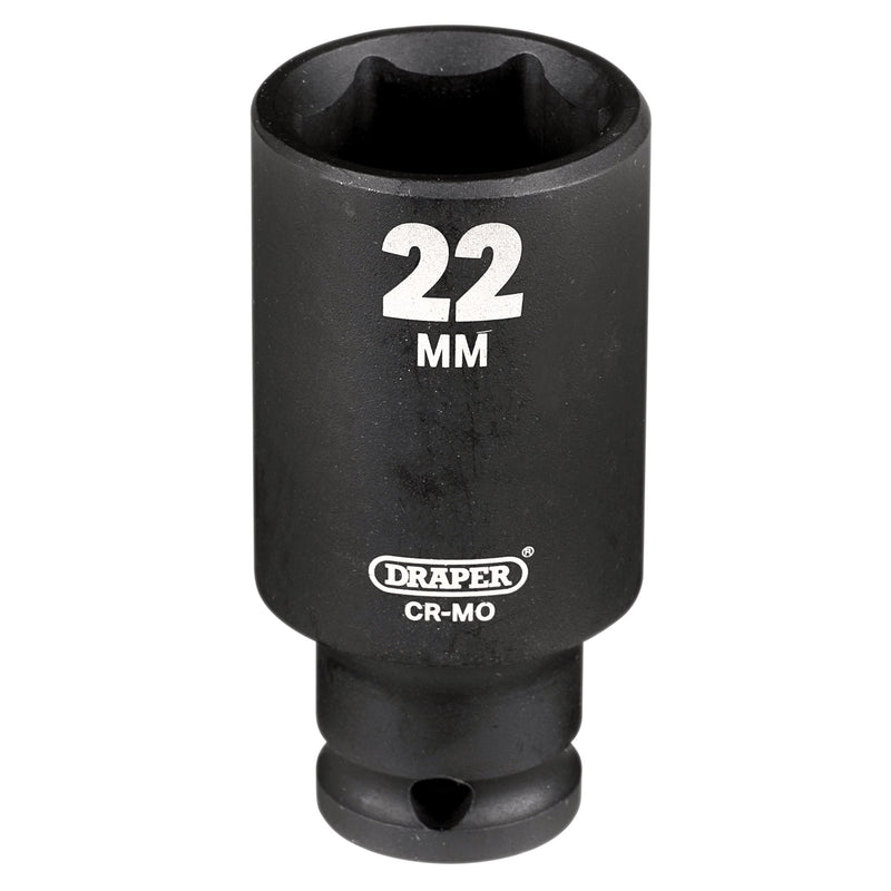 Draper 20180 Draper HI-TORQ Metric Deep Impact Socket, 3/8" Sq. Dr., 22mm